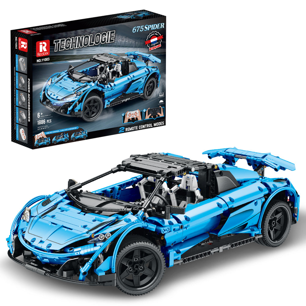 Reobrix 11003 Blue Spider Supercar (RC Version) 1886 pcs 44 × 15 × 22.5 cm ( original box)