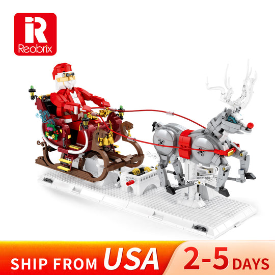 Reobrix 66002 Santa's Christmas Sleigh US Warehouse Express