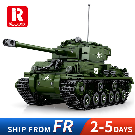 Reobrix-77030 Sherman M4A3E8 World of tanks Official License FR Warehouse Express