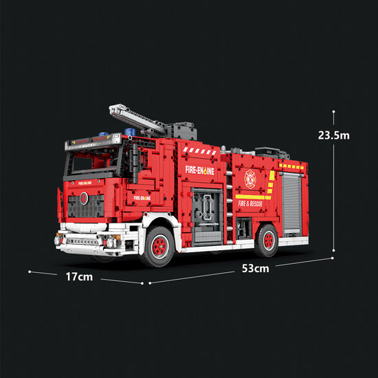 Load image into Gallery viewer, Reobrix 22008 Fire Engine Truck (Water Spray) 2888pcs 53 x 17 x 23.5 cm (without original box)
