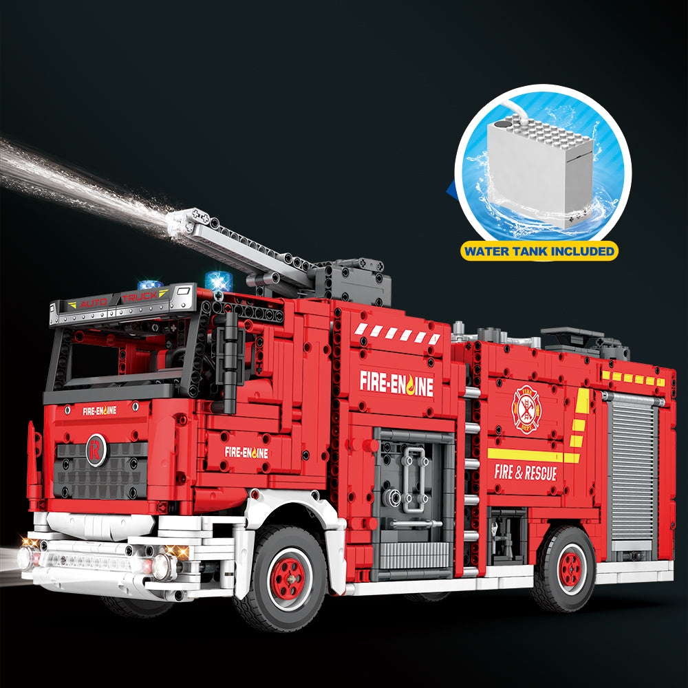 Laden Sie das Bild in den Galerie-Viewer, Reobrix 22008 Fire Engine Truck (Water Spray) 2888pcs 53 x 17 x 23.5 cm (without original box)
