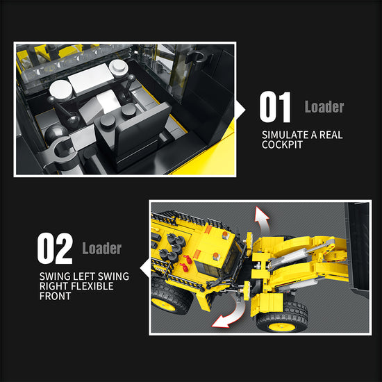 Load image into Gallery viewer, Rerbrix 22009 Mechanical Loader (Yellow) 1876pcs 50.4 x 17 x 20.4 cm (without original box)
