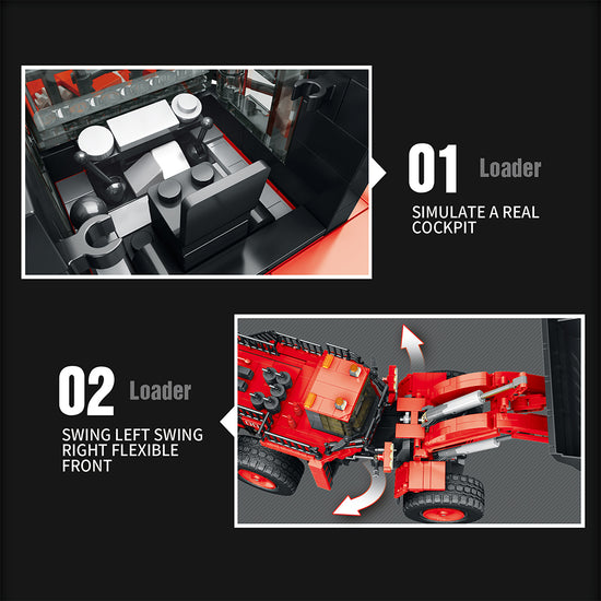 Reobrix 22010 Mechanical Loader (Red) 1876pcs 50.4 x 17 x 20.4cm (without original box)