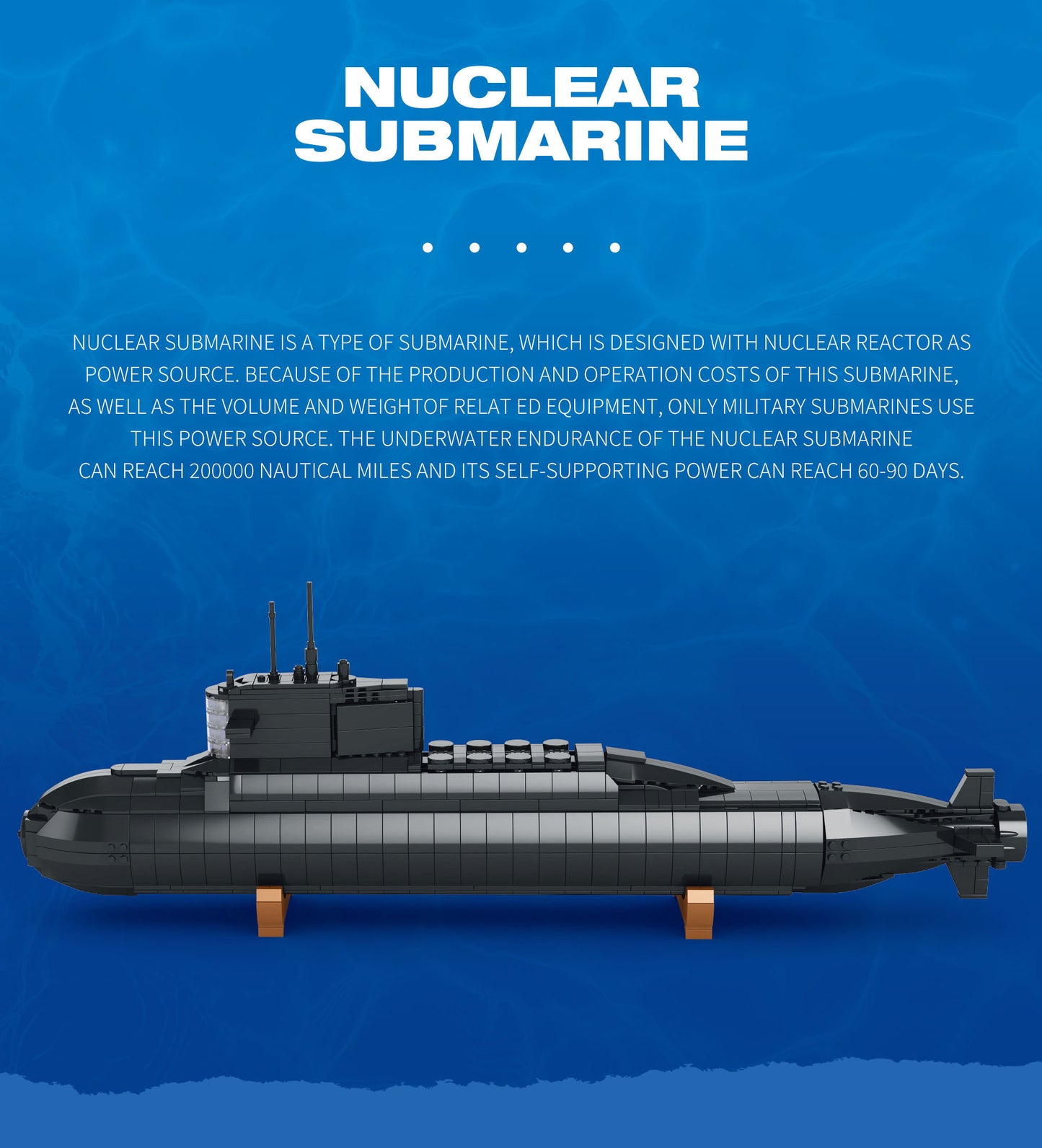 Laden Sie das Bild in den Galerie-Viewer, Reobrix 800 Nuclear Submarine 1498pcs 63 × 8 × 20 cm Original Packaging
