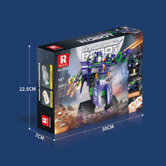 Laden Sie das Bild in den Galerie-Viewer, Reobrix 33001 3 In 1 Transforming Robot 580pcs 14.5 x 13.5 x 24cm(3 different sizes) (with original box)
