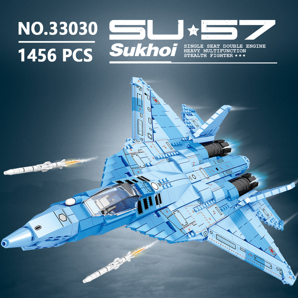 Laden Sie das Bild in den Galerie-Viewer, Reobrix 33030 SU-57 Heavy Fighter Sukhoi 1456 pcs   57 × 41 × 13 cm
