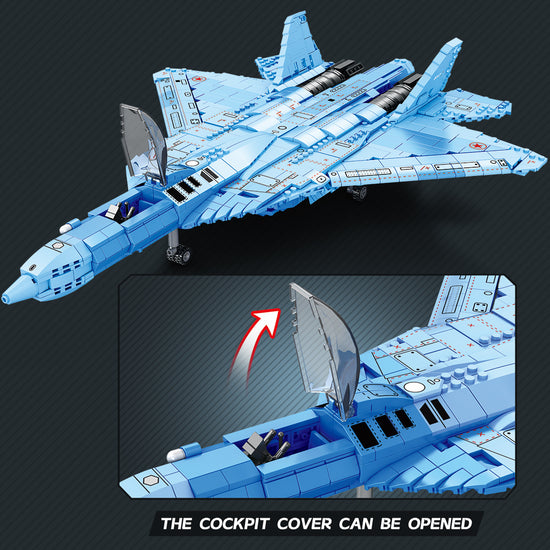 Load image into Gallery viewer, Reobrix 33030 SU-57 Heavy Fighter Sukhoi 1456 pcs   57 × 41 × 13 cm
