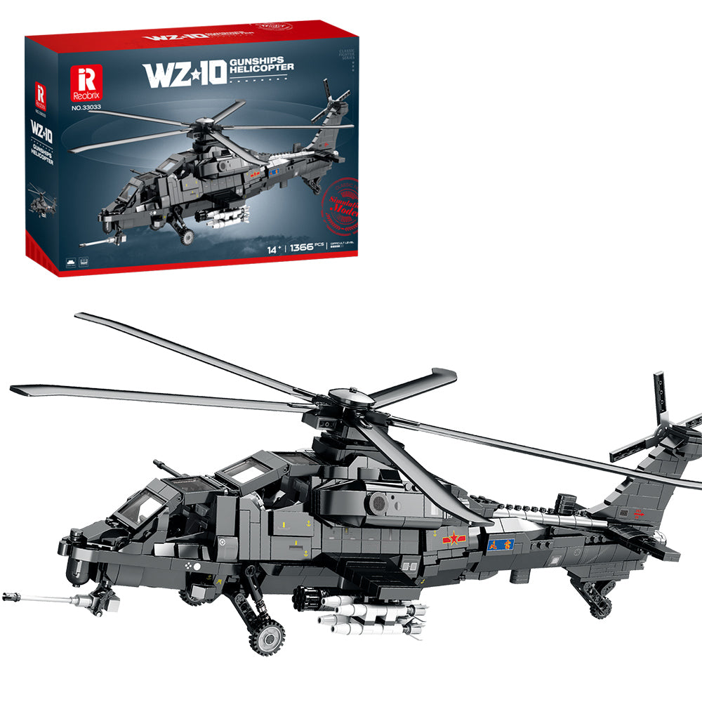 Reobrix 33033 WZ-10 Fiery Thunderbolt Armed Helicopter 1366 pcs  59 × 48 × 20 cm