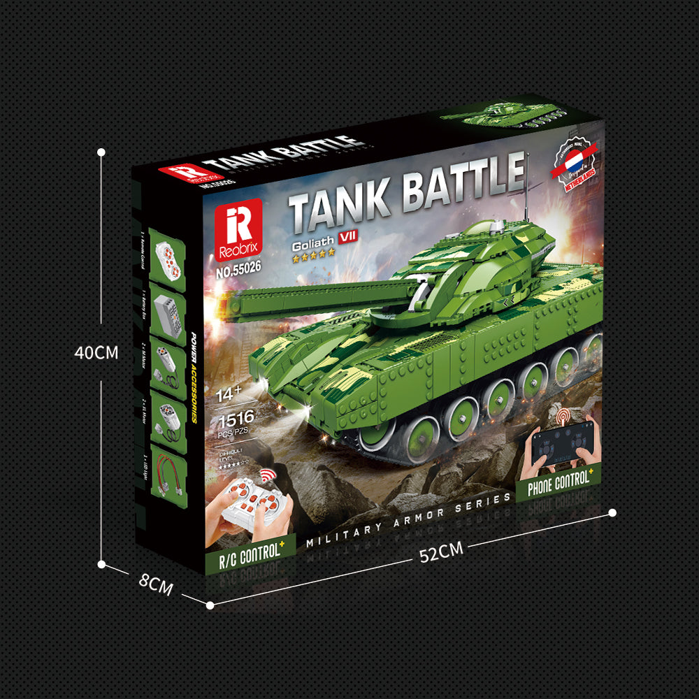 Laden Sie das Bild in den Galerie-Viewer, Reobrix 55026 Goliath VII Tank Holland 1516ocs 41.5 x 22.5 x 20.5cm  (with original box)
