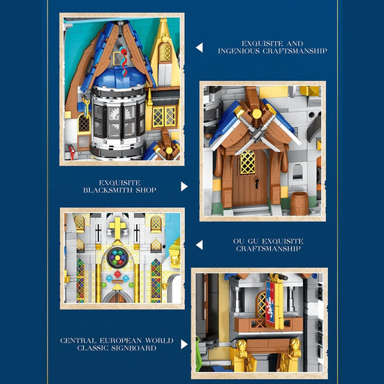 Laden Sie das Bild in den Galerie-Viewer, Reobrix 66026 Medieval City Building Blocks Kit 2922pcs 15 × 29.5 × 29.5 cm (Without Original Packaging)
