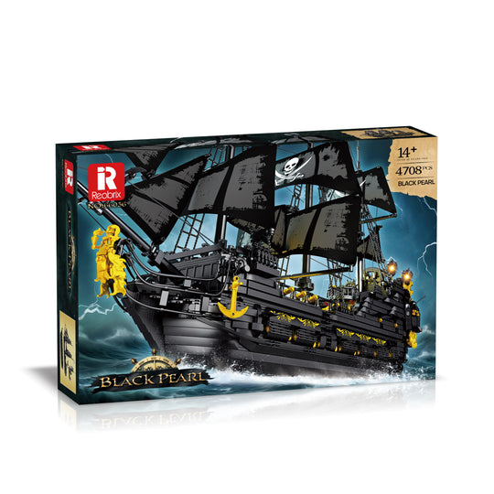 Reobrix 66036 Black Pearl Pirate Ship With Lights  US Warehouse Expre