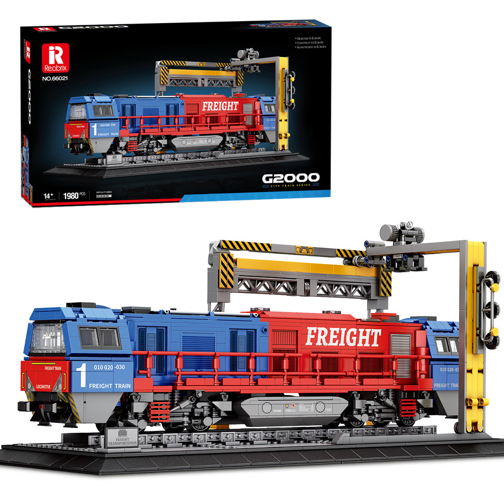 Load image into Gallery viewer, Reobrix 66021 G2000 European Freight Train ,1980 PCS,51×20.4×22 cm
