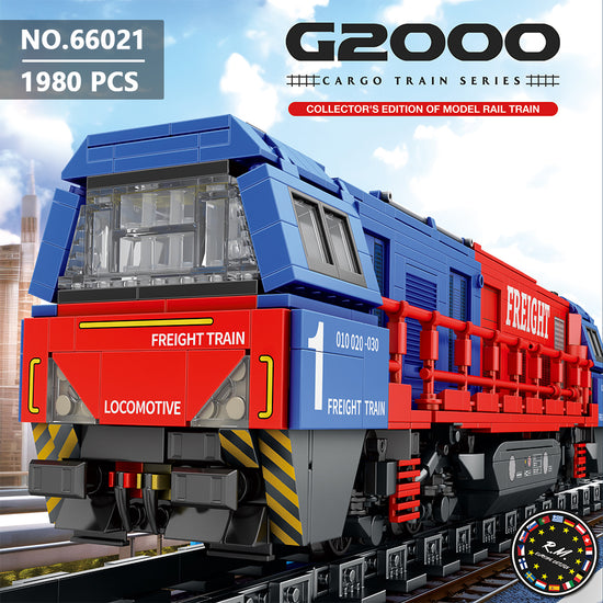 Reobrix 66021 G2000 European Freight Train ,1980 PCS,51×20.4×22 cm