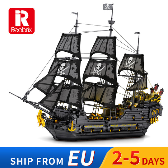 Reobrix 66036 Black Pearl Pirate Ship With Lights  EU Warehouse Expre