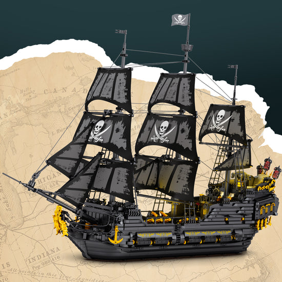 Laden Sie das Bild in den Galerie-Viewer, Reobrix 66036 Black Pearl Pirate Ship With Lights,4708 PCS,100×26.8×70 c
