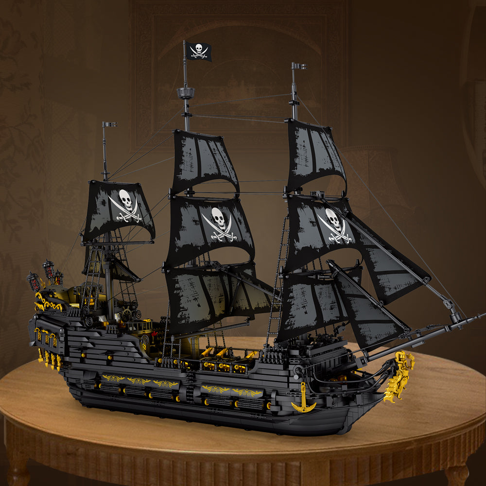 Load image into Gallery viewer, Reobrix 66036 Black Pearl Pirate Ship With Lights,4708 PCS,100×26.8×70 c
