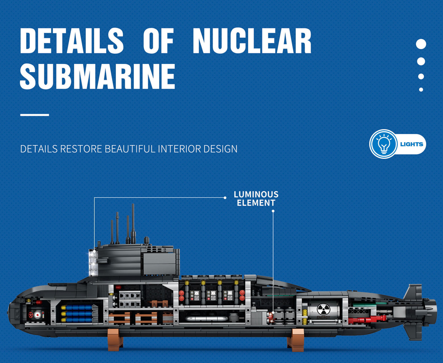 Reobrix 800 Nuclear Submarine 1498pcs 63 × 8 × 20 cm Original Packaging