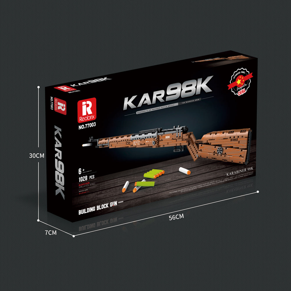 Load image into Gallery viewer, Reobrix 77003 KAR 98k Sniper Rifle Karabiner 1082pcs 104 x 6 x 15 cm (with original box)
