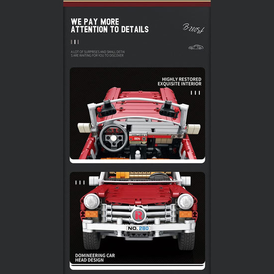 Reobrix 11005 Vintage Car 280SL 1578pcs 42.5 × 16.8 × 13.6 cm (Original Packaging)