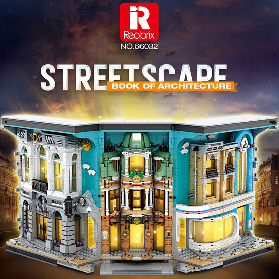 Reobrix 66032 Streetscape Book of Architecture 3108pcs 63.5 × 14 × 29.5 cm (Without Original Packaging)