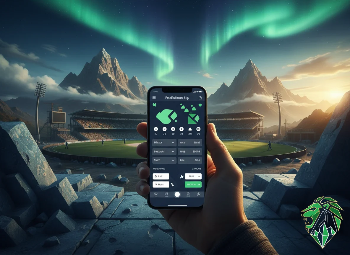 Real-time bet slip layout configuring single and combination cricket selections.