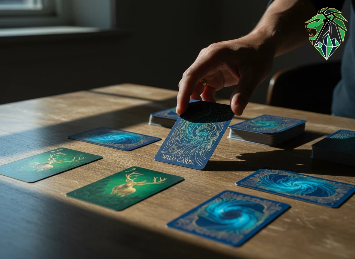Digital table game layout featuring standard card shoes and split wager zones.